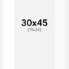 Passepartout Hvid Standard (Hvid kerne) 30x45 cm (19x34)