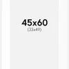 Passepartout Hvid Standard (Hvid kerne) 45x60 cm (33x49)