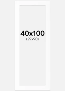 Passepartout Hvid Standard (Hvid kerne) 40x100 cm (29x90)