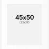 Passepartout Hvid Standard (Hvid kerne) 45x50 cm (33x39)