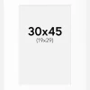 Passepartout Hvid Standard (Hvid kerne) 30x45 cm (19x29)