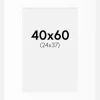 Passepartout Hvid Standard (Hvid kerne) 40x60 cm (24x37)