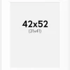 Passepartout Hvid Standard (Hvid kerne) 42x52 cm (31x41)