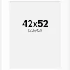 Passepartout Hvid Standard (Hvid kerne) 42x52 cm (32x42)