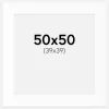 Passepartout Hvid Standard (Hvid kerne) 50x50 cm (39x39)