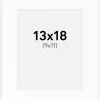 Passepartout Hvid Standard (Hvid kerne) 13x18 cm (9x11)