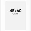 Passepartout Hvid Standard (Hvid kerne) 45x60 cm (31x44)