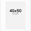 Passepartout Hvid Standard (Hvid kerne) 40x50 cm (27x37)