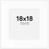 Passepartout Hvid Standard (Hvid kerne) 18x18 cm (12x12)