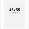 Passepartout Hvid Standard (Hvid kerne) 45x55 cm (34x45)