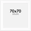 Passepartout Hvid Standard (Hvid kerne) 70x70 cm (59x59)