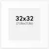 Passepartout Hvid Standard (Hvid kerne) 32x32 cm (21,86x21,86)