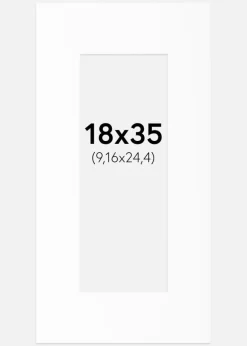 Passepartout Hvid Standard (Hvid kerne) 18x35 cm (9,16x24,4)