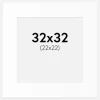 Passepartout Hvid Standard (Hvid kerne) 32x32 cm (22x22)