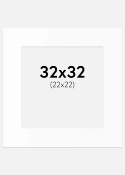 Passepartout Hvid Standard (Hvid kerne) 32x32 cm (22x22)
