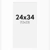 Passepartout Hvid Standard (Hvid kerne) 24x34 cm (12x23)