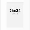 Passepartout Hvid Standard (Hvid kerne) 26x34 cm (15x23)