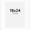Passepartout Hvid Standard (Hvid kerne) 18x24 cm (12x16)