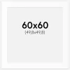 Passepartout Hvid Standard (Hvid kerne) 60x60 cm (49,8x49,8)
