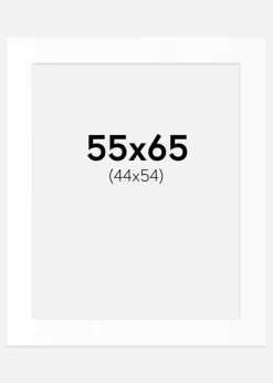 Passepartout Hvid Standard (Hvid kerne) 55x65 cm (44x54)