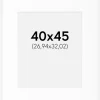 Passepartout Hvid Standard (Hvid kerne) 40x45 cm (26,94x32,02)
