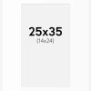 Passepartout Hvid Standard (Hvid kerne) 25x35 cm (14x24)