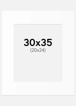 Passepartout Hvid Standard (Hvid kerne) 30x35 cm (20x24)
