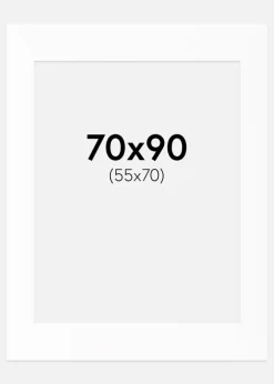 Passepartout Hvid Standard (Hvid kerne) 70x90 cm (55x70)