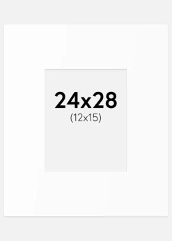 Passepartout Hvid Standard (Hvid kerne) 24x28 cm (12x15)