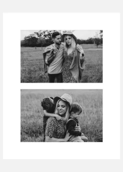 Passepartout Hvid 20x25 cm - Collage 2 Billeder (9x14 cm)