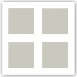 Passepartout Hvid 30x30 cm - Collage 4 Billeder (11x11 cm) (30x30 cm)