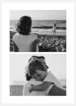 Passepartout Hvid 50x70 cm - Collage 2 Billeder (29x39 cm)