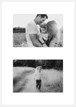 Passepartout Hvid 42x59,4 cm - Collage 2 Billeder (19x29 cm)