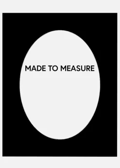 Passepartout Oval/Rund Sort (Hvid kerne) - Bestilt efter mål