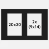Passepartout Sort Collage 2 Billeder 20x30 cm (9x14)