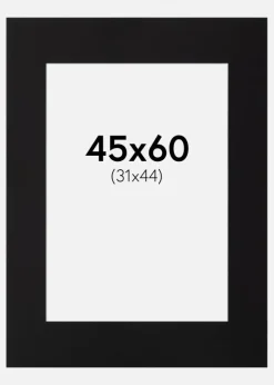 Passepartout Sort Standard (Hvid Kerne) 45x60 cm (31x44)