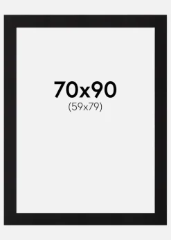 Passepartout Sort Standard (Hvid Kerne) 70x90 cm (59x79)