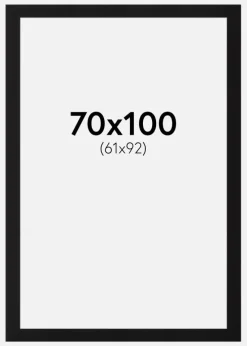 Passepartout Sort Standard (Hvid Kerne) 70x100 cm (61x92)