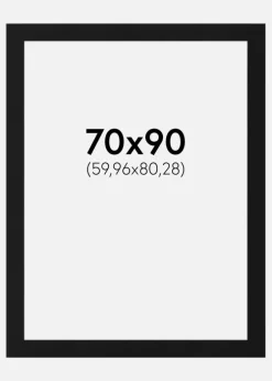 Passepartout Sort Standard (Hvid kerne) 70x90 cm (59,96x80,28)