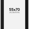 Passepartout Sort Standard (Hvid kerne) 55x70 cm (42,18x59,96)