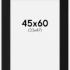 Passepartout Sort Standard (Hvid kerne) 45x60 cm (33x47)