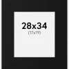 Passepartout Sort Standard (Hvid kerne) 28x34 cm (17x19)