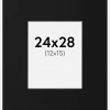 Passepartout Sort Standard (Hvid kerne) 24x28 cm (12x15)