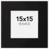Passepartout Sort Standard (Hvid Kerne) 15x15 cm (8,5x8,5)