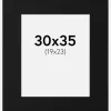 Passepartout Sort Standard (Hvid kerne) 30x35 cm (19x23)