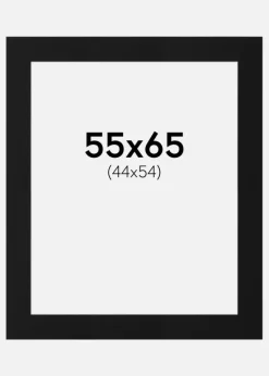 Passepartout Sort Standard (Hvid kerne) 55x65 cm (44x54)