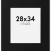 Passepartout Sort Standard (Hvid kerne) 28x34 cm (17x20)