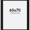 Passepartout Sort Standard (Hvid Kerne) 60x70 cm (49,8x59,9)