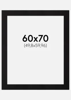 Passepartout Sort Standard (Hvid Kerne) 60x70 cm (49,8x59,9)