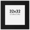 Passepartout Sort Standard (Hvid kerne) 32x32 cm (21,86x21,86)